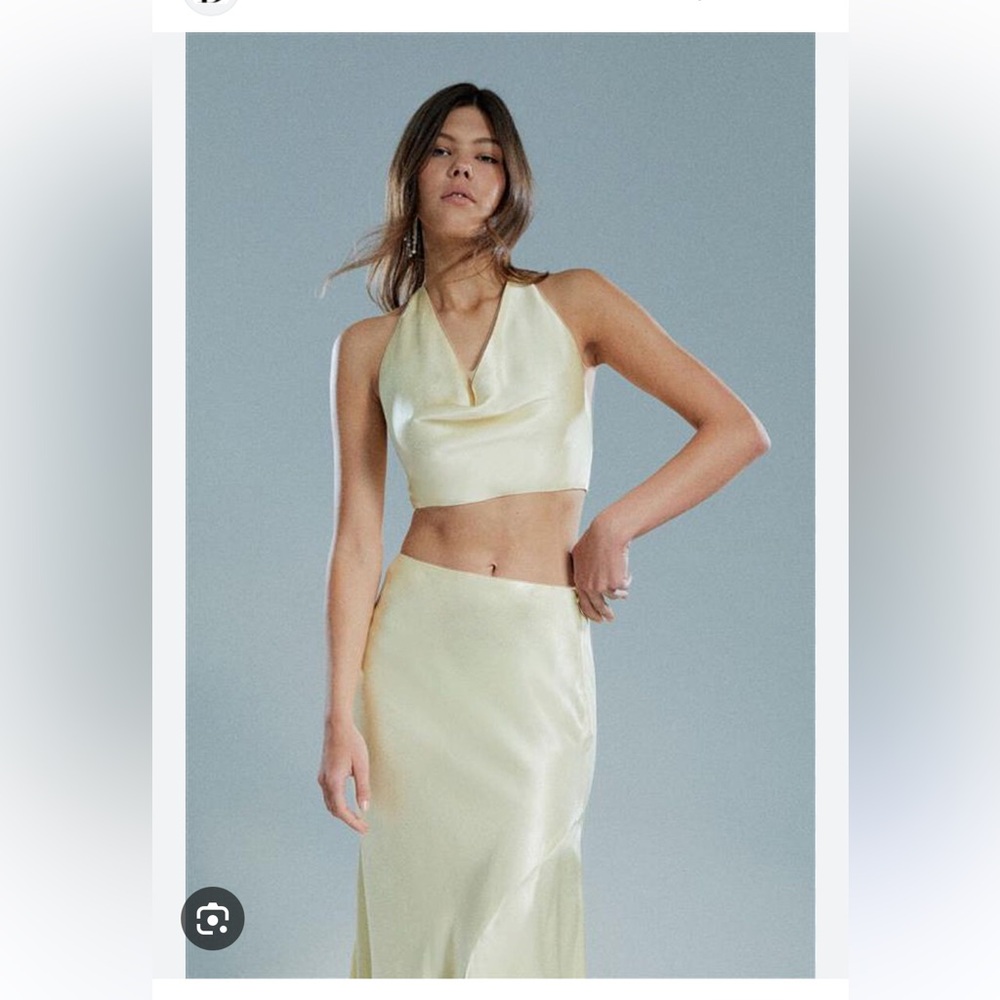 Bardot pepino cowl neck top and suki satin skirt set - size 4